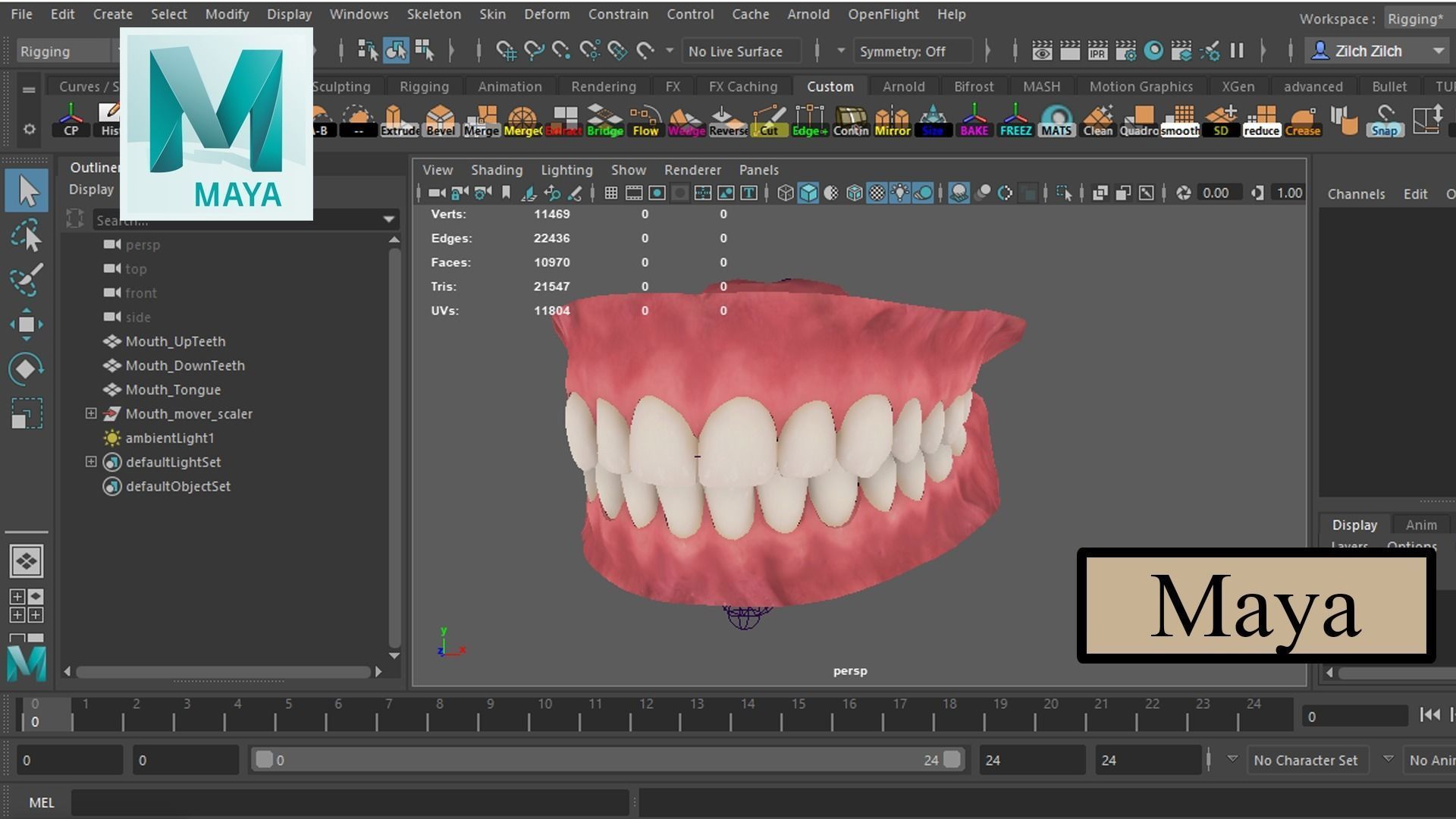 Realistic Mouth for character Low-poly 3D model_4
