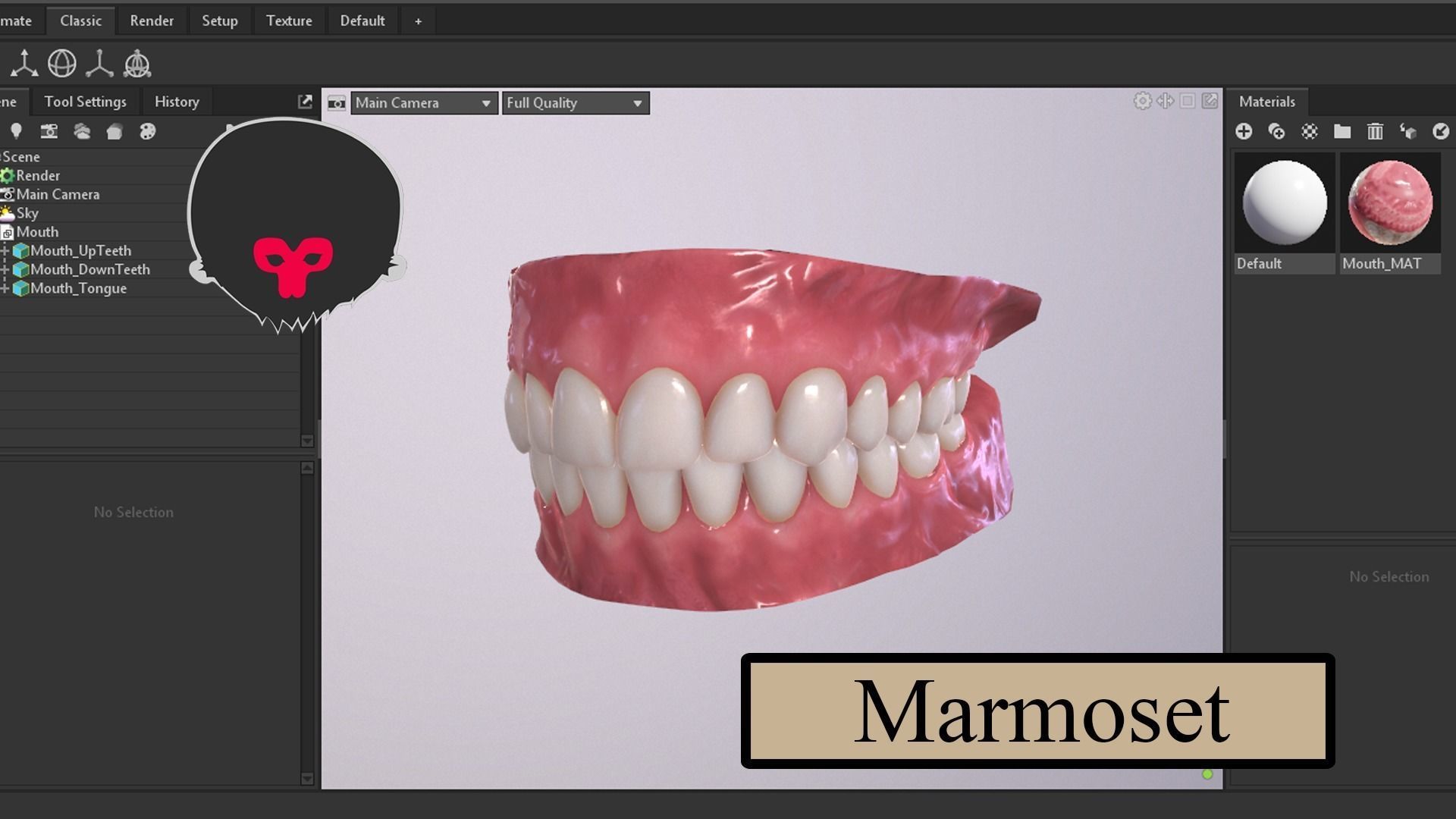Realistic Mouth for character Low-poly 3D model_6