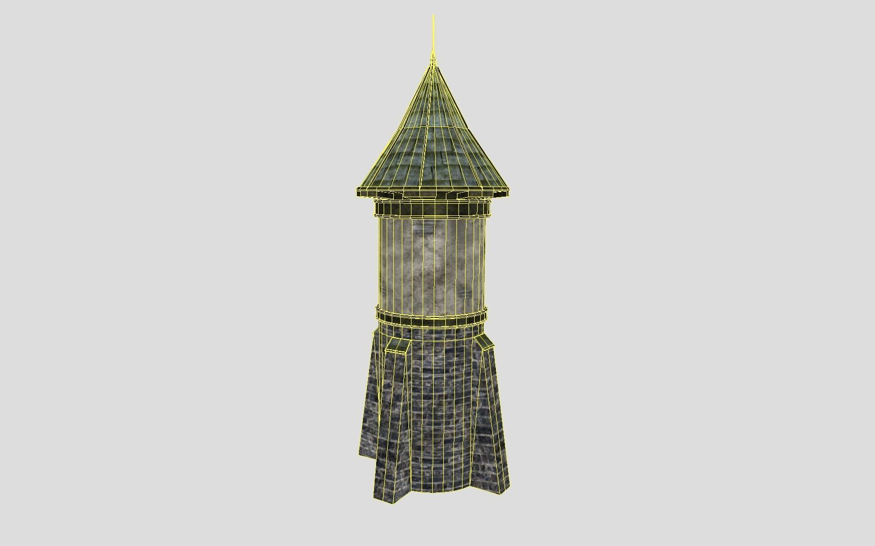 Medieval Tower Low-poly 3D model_13