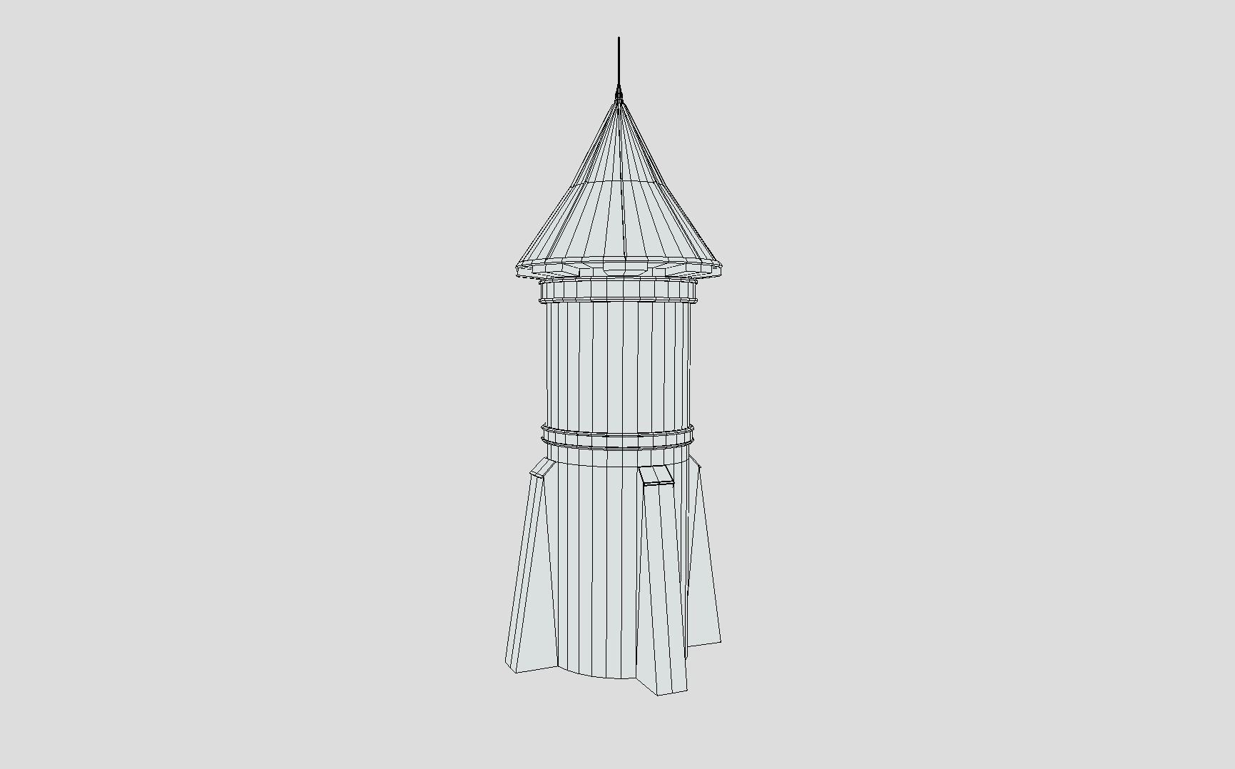 Medieval Tower Low-poly 3D model_9