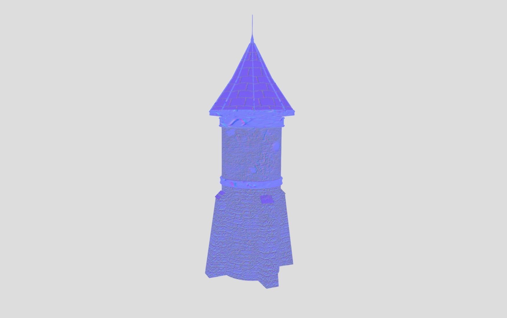 Medieval Tower Low-poly 3D model_11