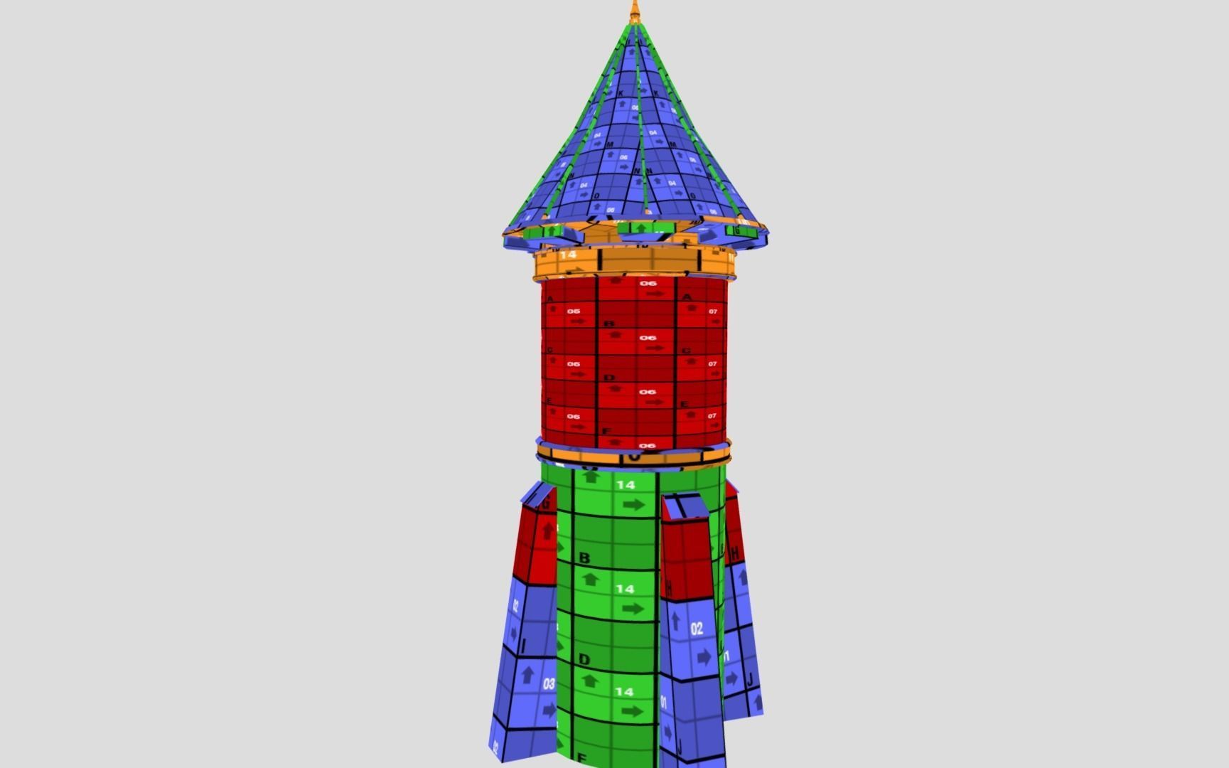 Medieval Tower Low-poly 3D model_8