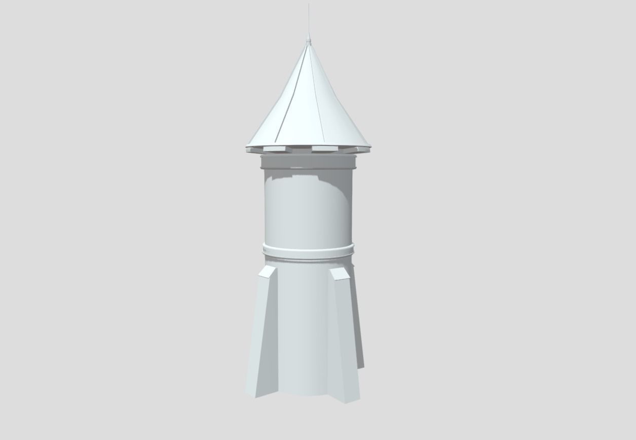 Medieval Tower Low-poly 3D model_7