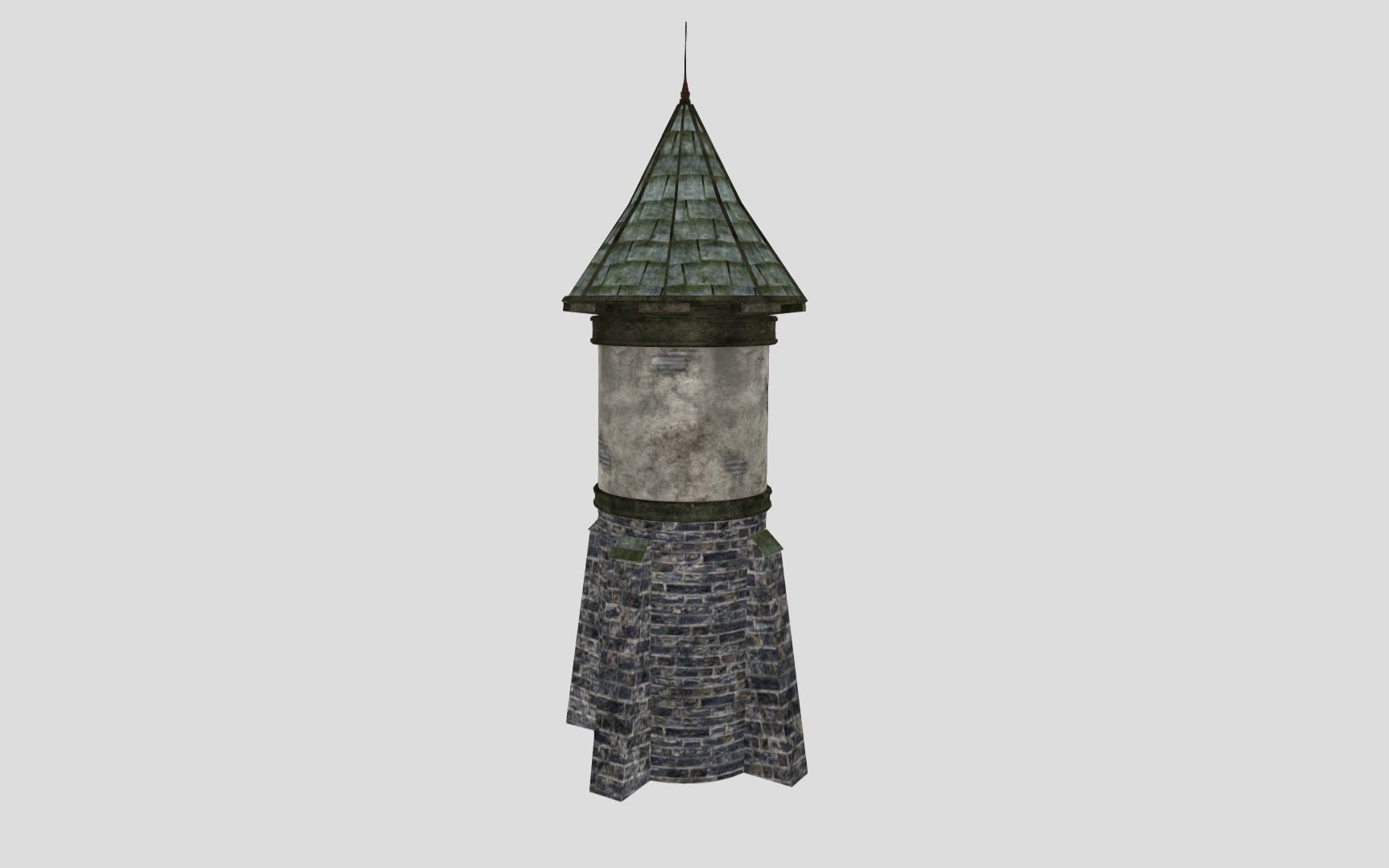 Medieval Tower Low-poly 3D model_6