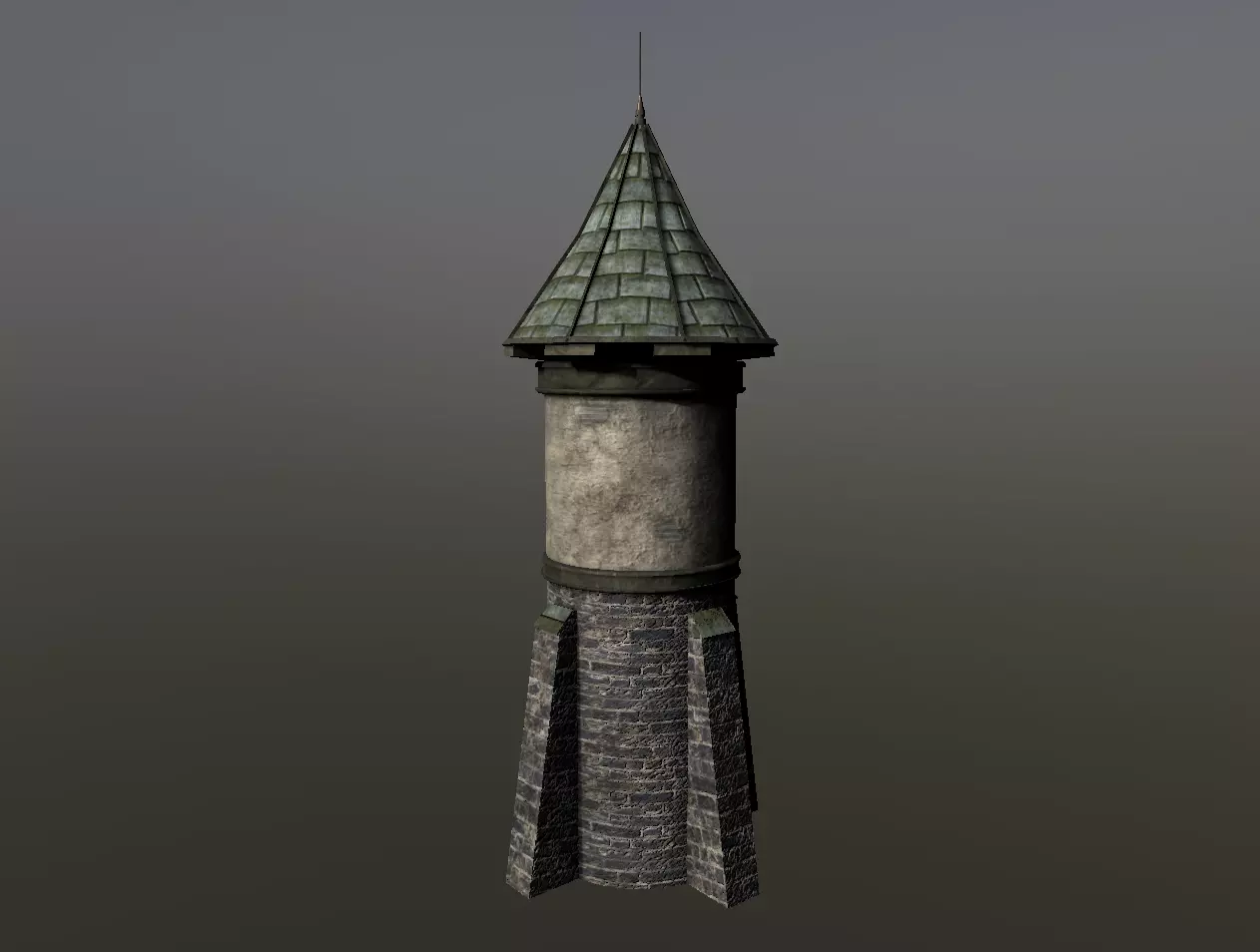 Medieval Tower Low-poly 3D model_0