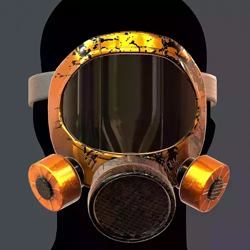 Gas mask helmet 3d model scifi Low-poly  Low-poly 3D model