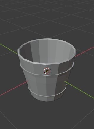 Balde de Madeira - Wooden Bucket Low-poly 3D model_5