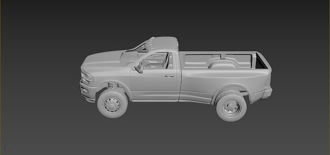 Dodge Ram 3500 2020 Regular Cab 3D print model 4