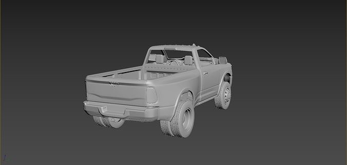 Dodge Ram 3500 2020 Regular Cab 3D print model 6