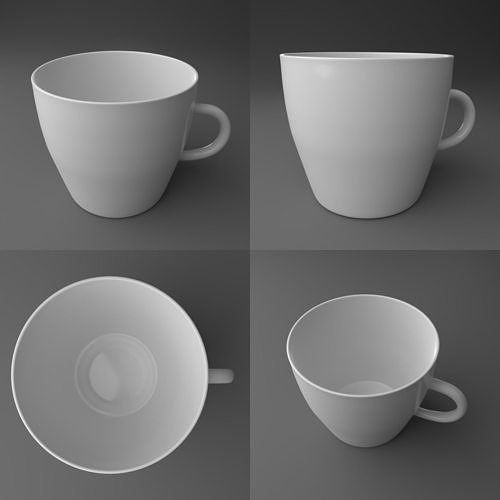 White cup Low-poly 3D model