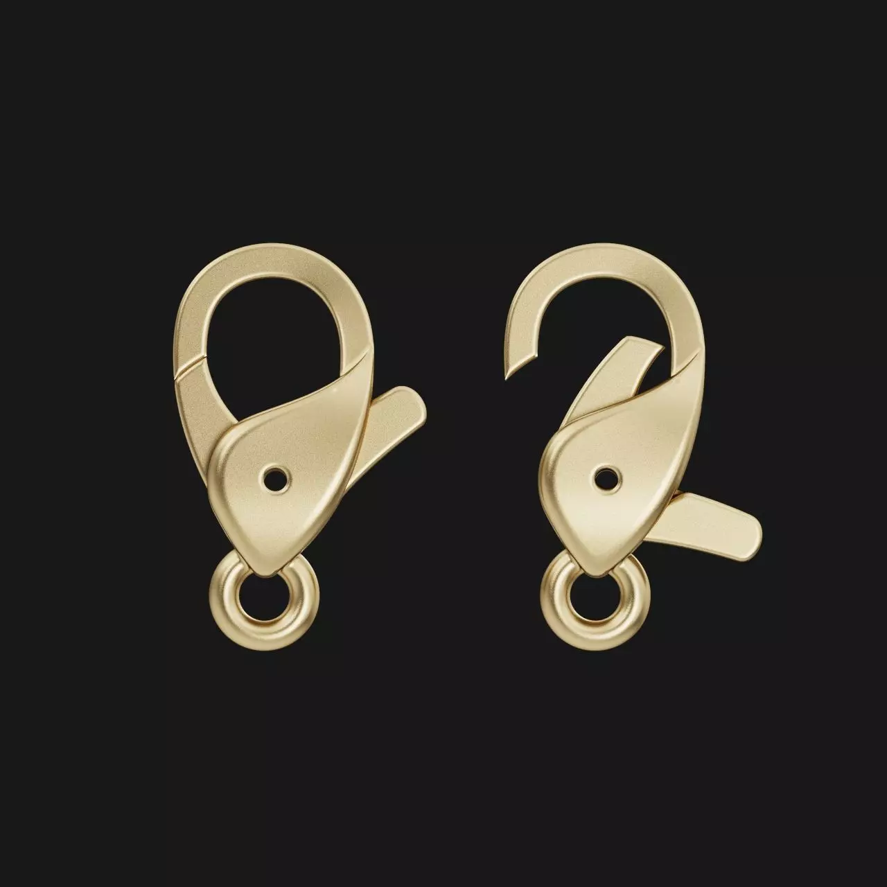 Carbine lock for jewellery chains and bracelets 3D print model 3D print model