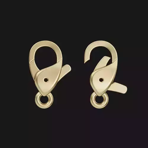 Carbine lock for jewellery chains and bracelets 3D print model 3D print model