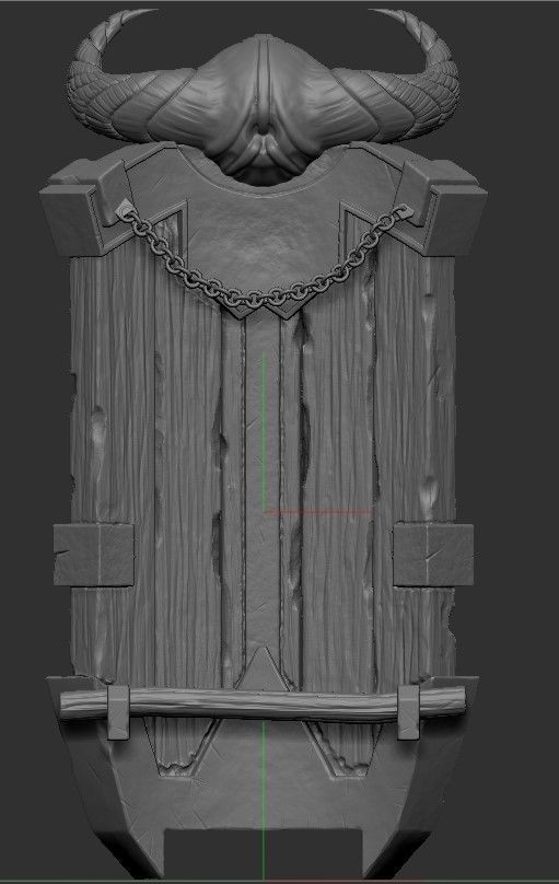 Game Ready Battle Shield Low-poly 3D model_3