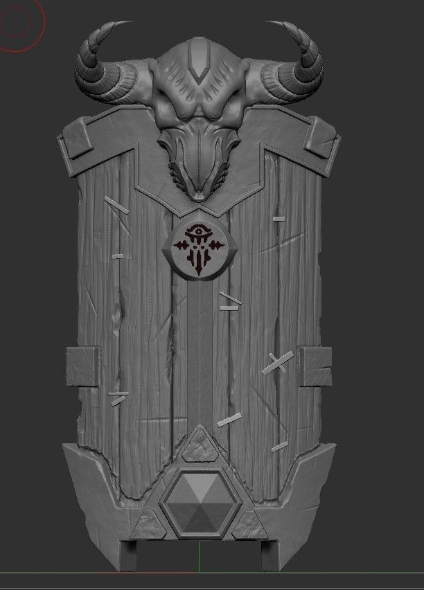 Game Ready Battle Shield Low-poly 3D model_5