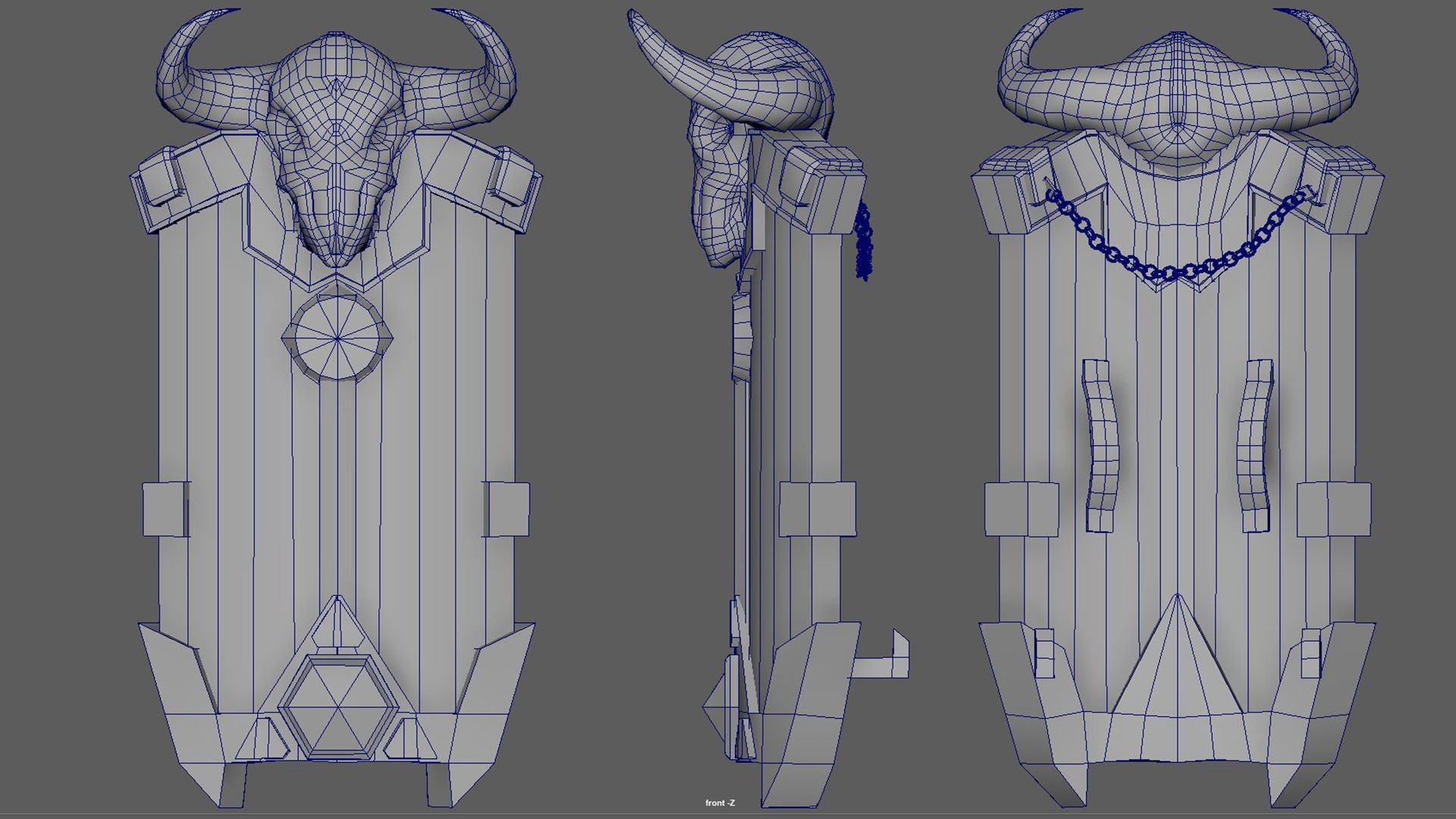 Game Ready Battle Shield Low-poly 3D model_2