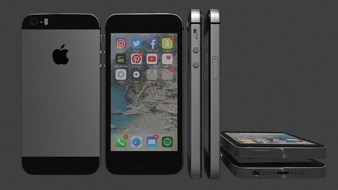 IPHONE 5S FROM IPHONE Low-poly 3D model