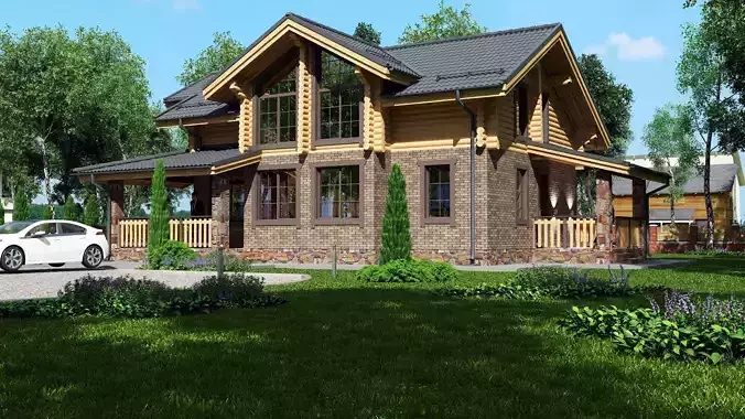 Exterior 3D model of a residential building