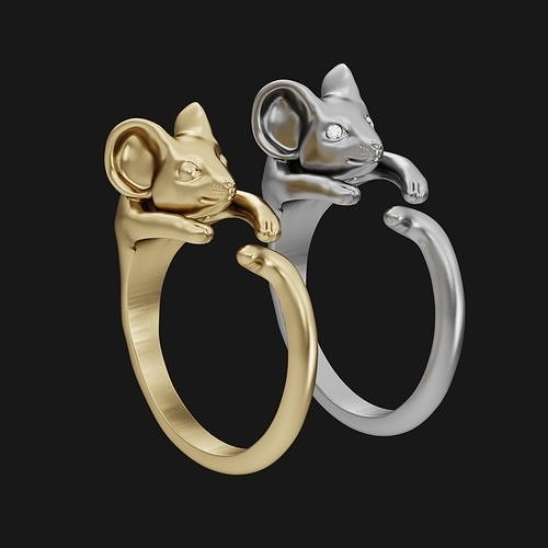 Mouse ring for kids ready for print 3D print model