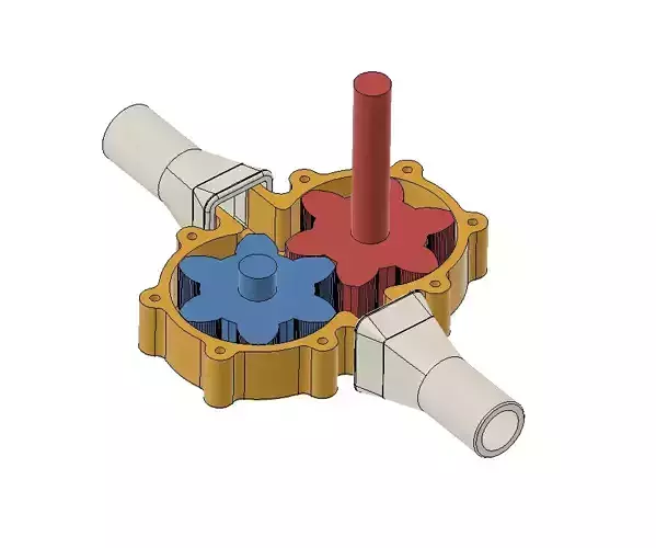 Pump Gear Pump for drilling machine tested working 3D print model