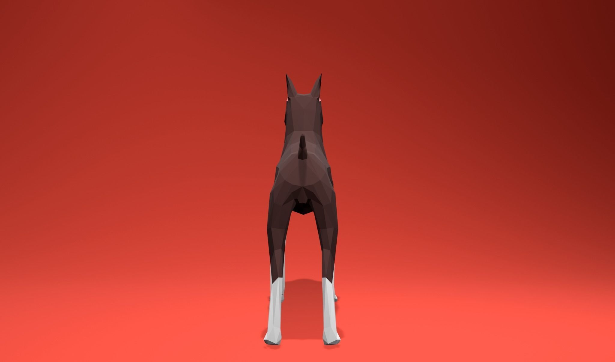 American Boxer Dog Lowpoly 3D print model_11