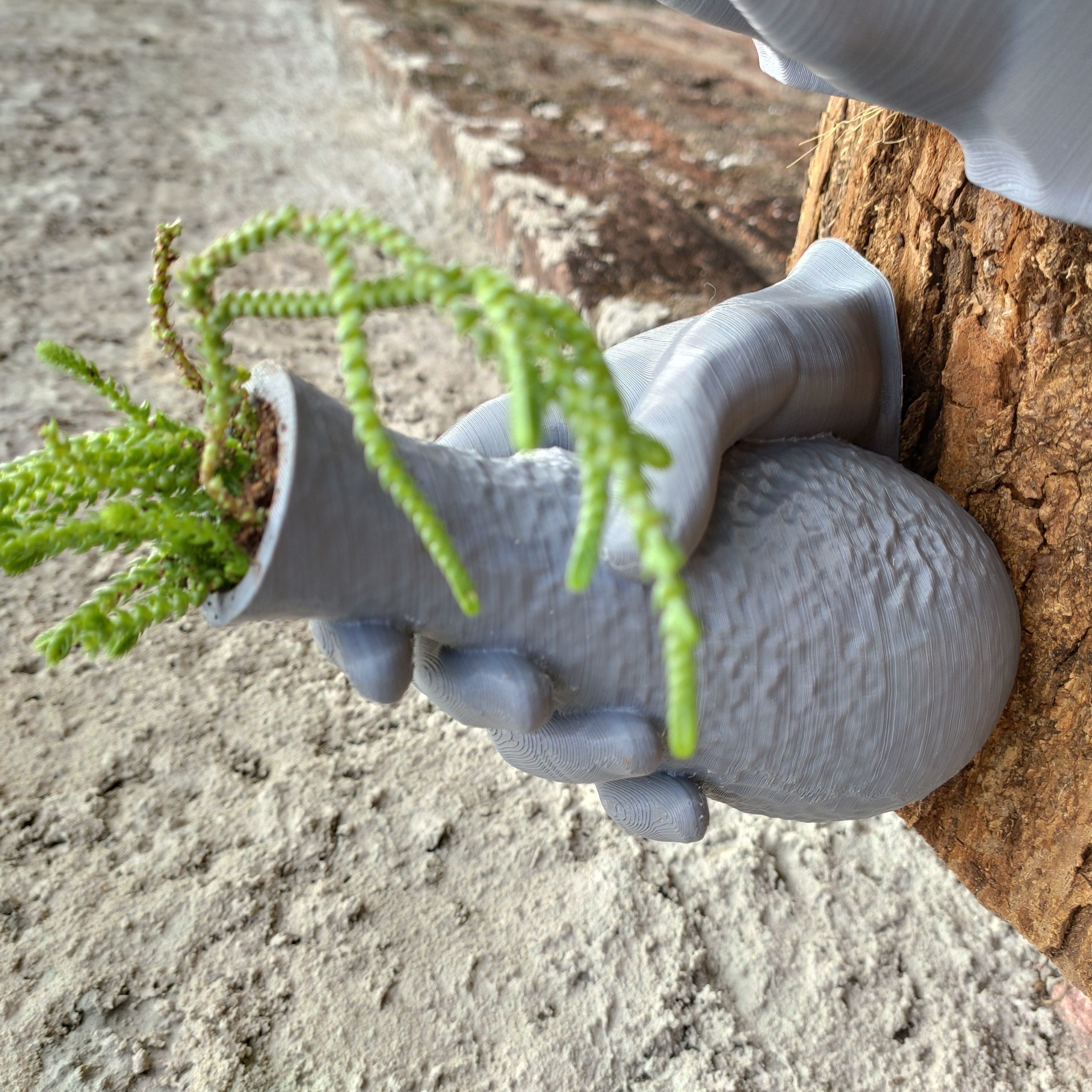 Vase and hand criative - plant vase 3D print model_9