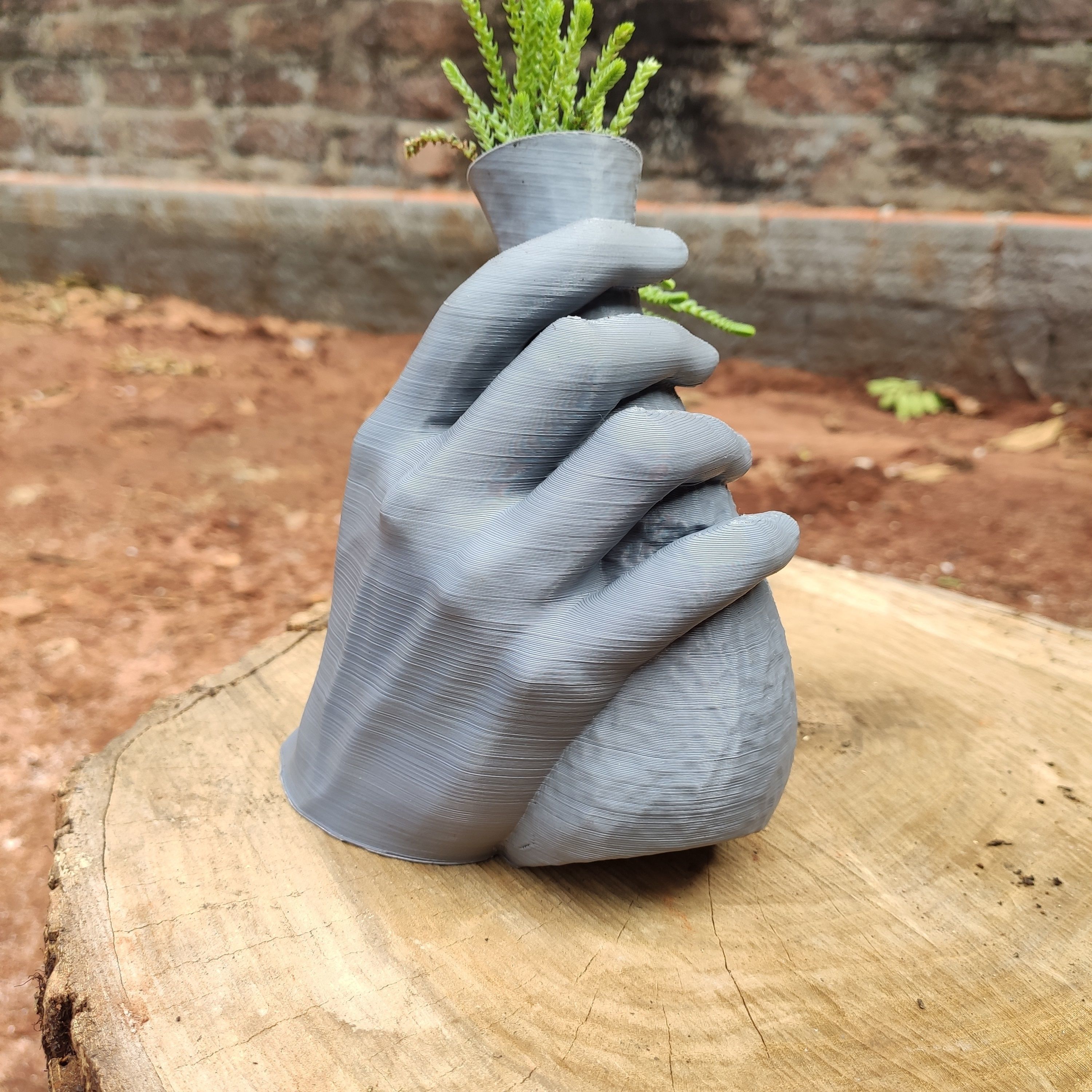 Vase and hand criative - plant vase 3D print model_3