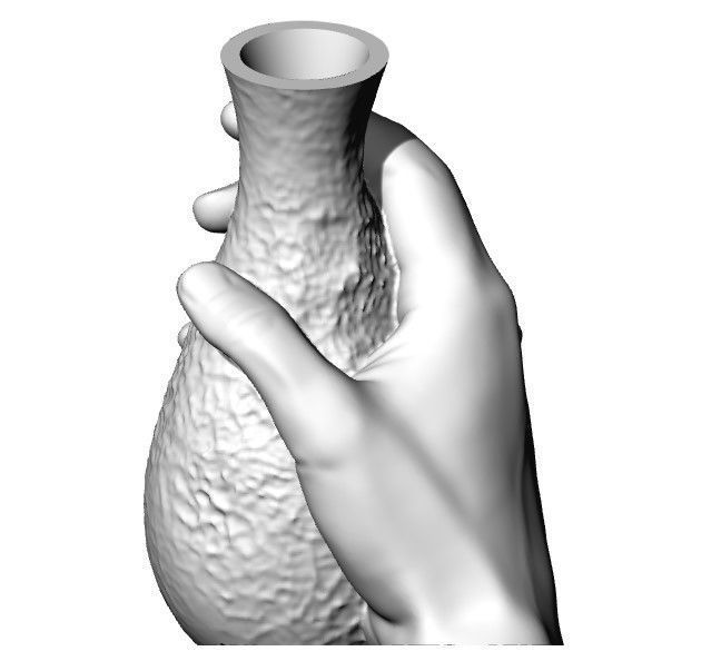 Vase and hand criative - plant vase 3D print model_6