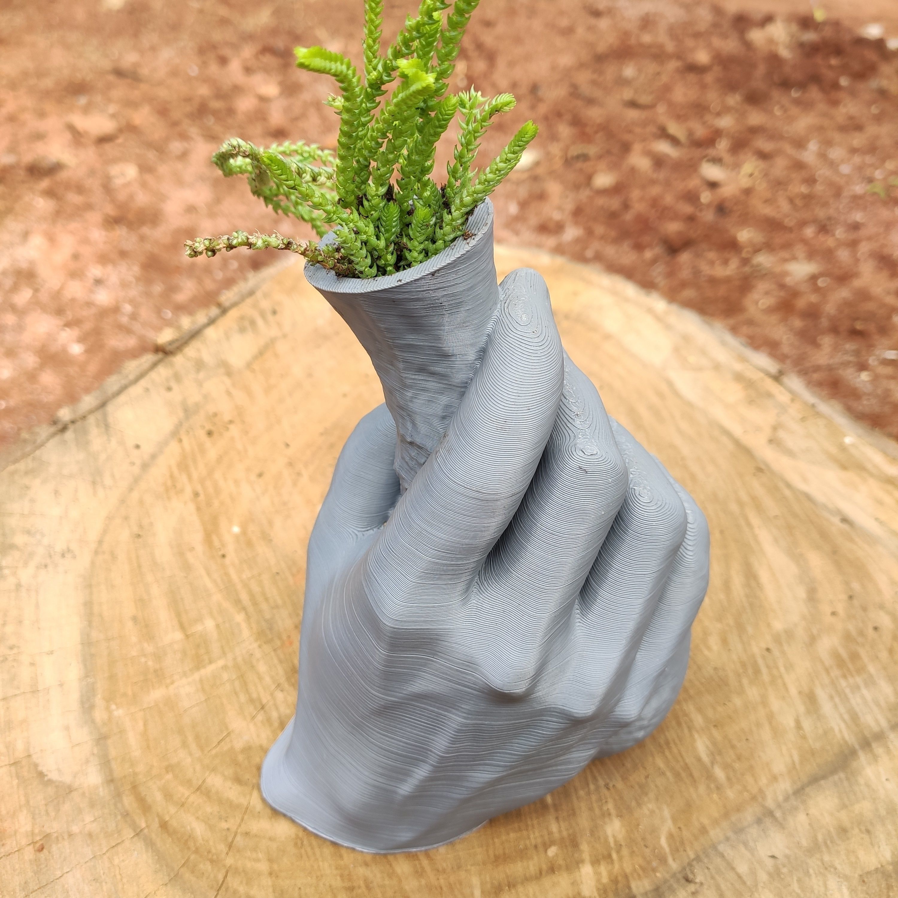 Vase and hand criative - plant vase 3D print model_5