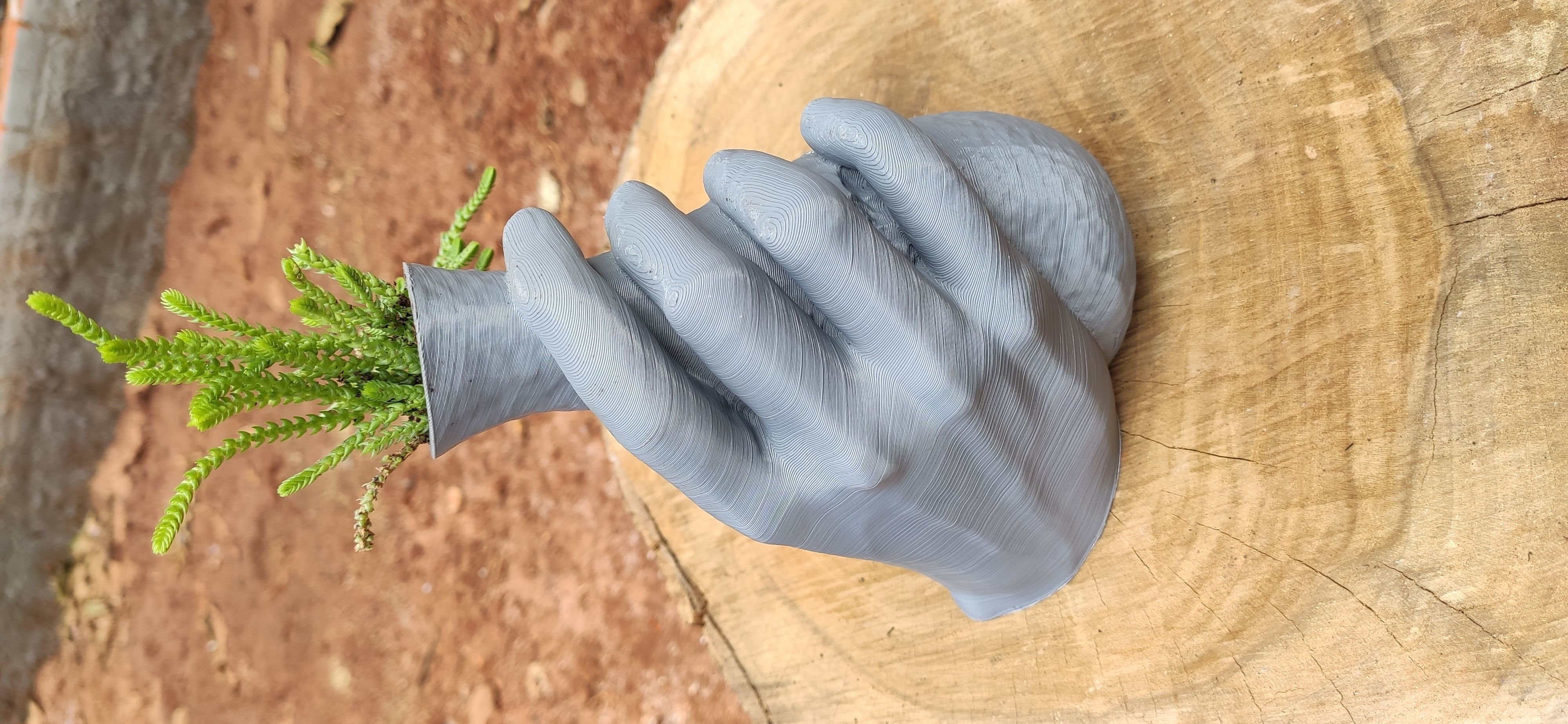 Vase and hand criative - plant vase 3D print model_11