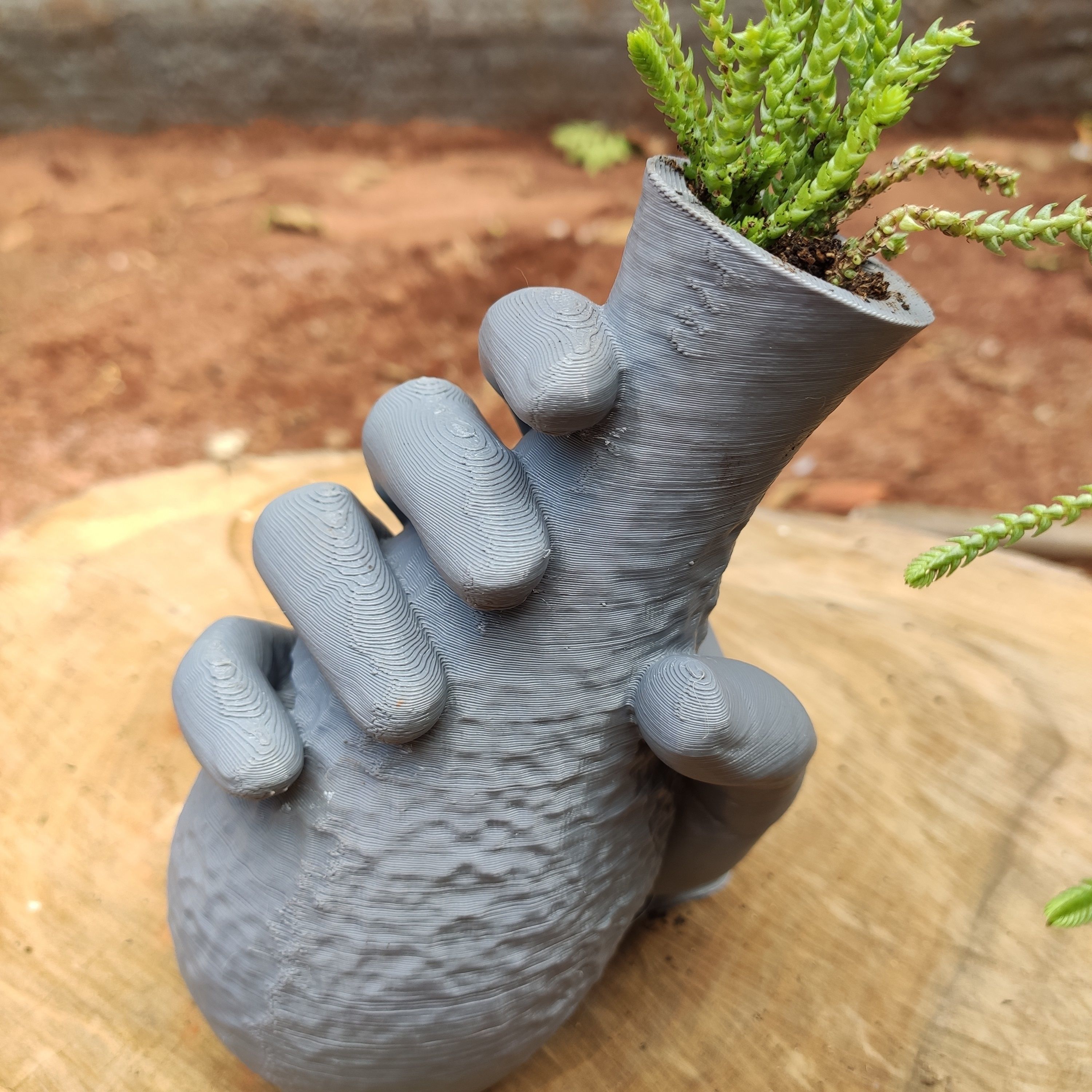 Vase and hand criative - plant vase 3D print model_10