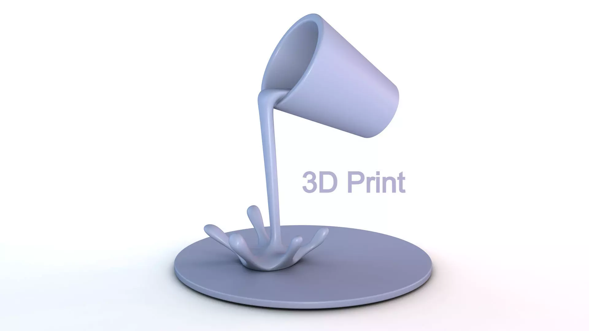 Floating cup - Pouring water  sculpture 3d printable model 3D print model_0