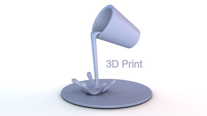 Floating cup - Pouring water  sculpture 3d printable model 3D print model