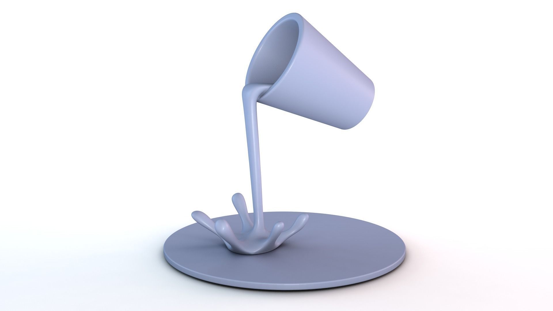 Floating cup - Pouring water  sculpture 3d printable model 3D print model_10