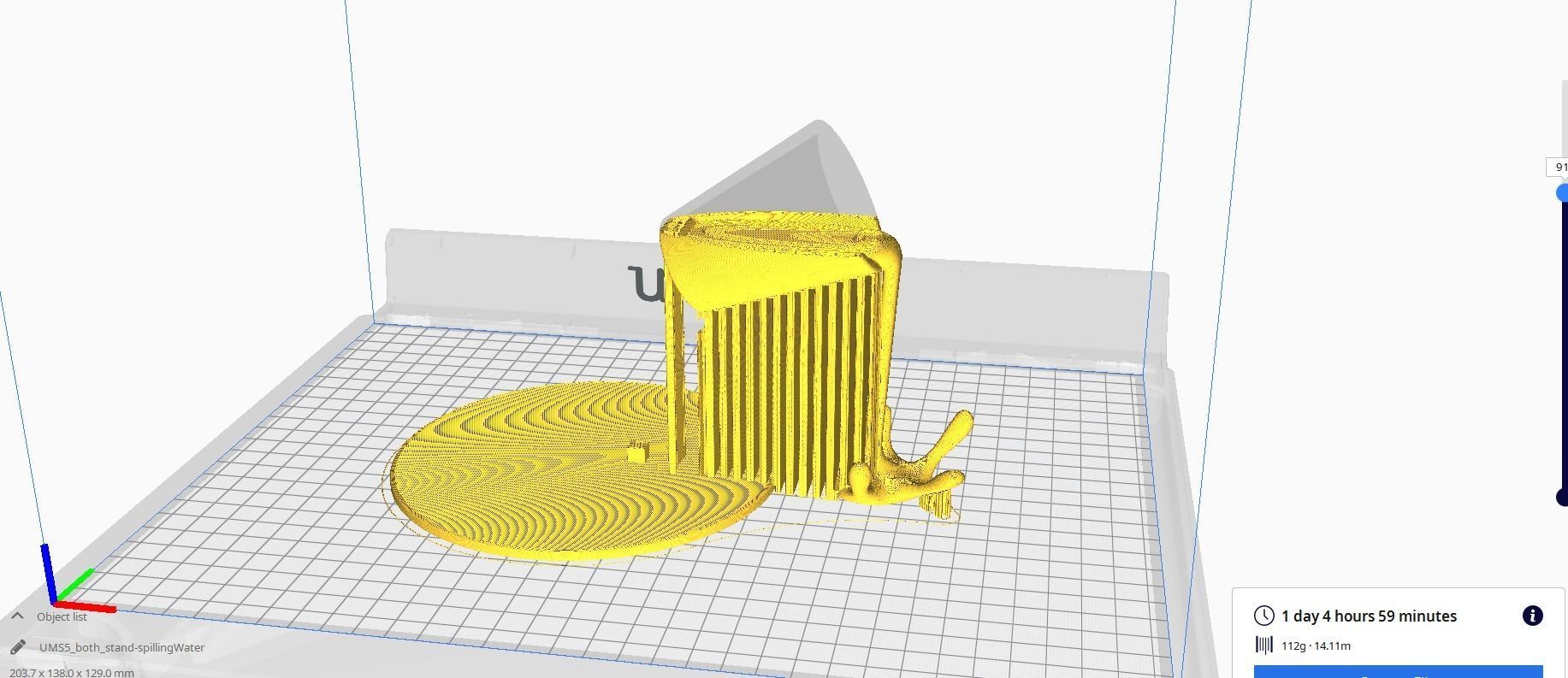 Floating cup - Pouring water  sculpture 3d printable model 3D print model_6