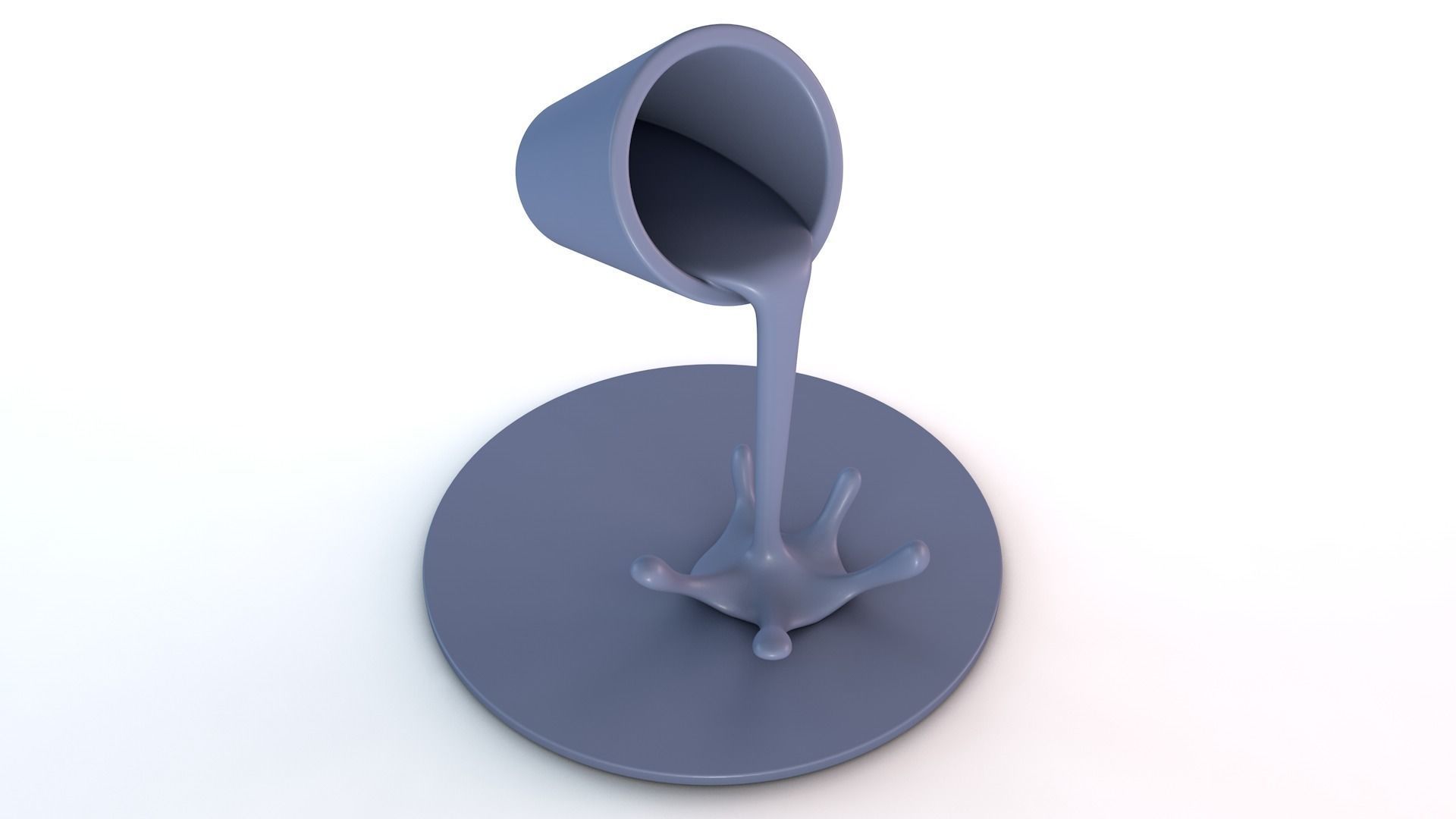 Floating cup - Pouring water  sculpture 3d printable model 3D print model_8