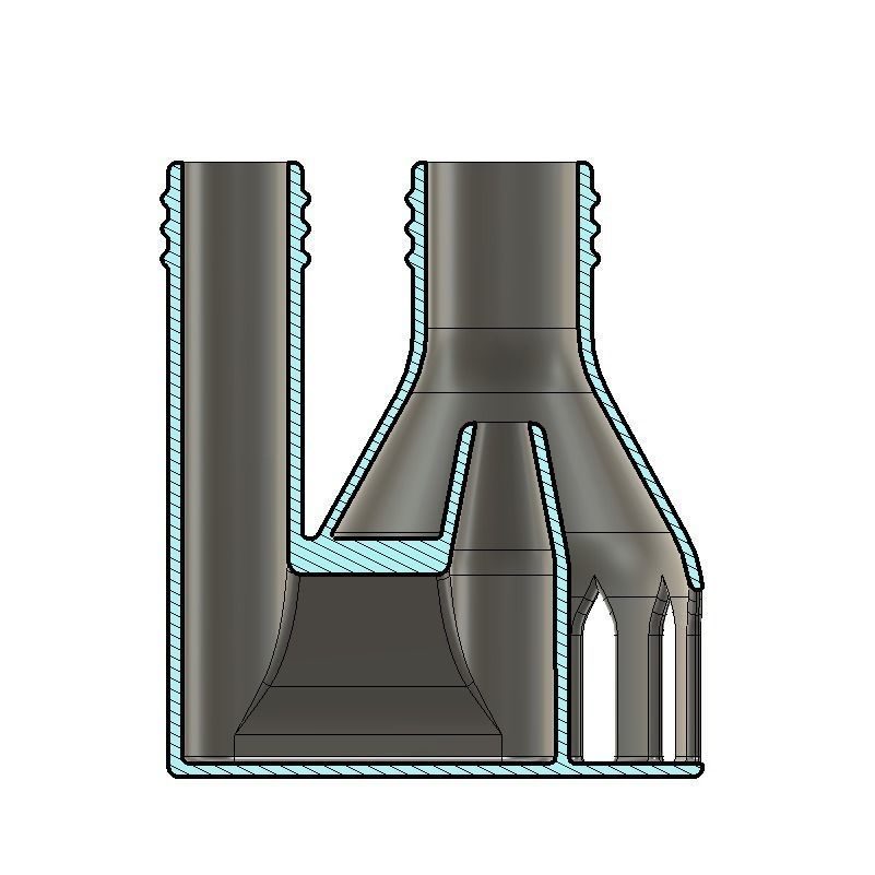 180 degree angled Water Suction Jet Pump Ejector vacuum 3D print model_4