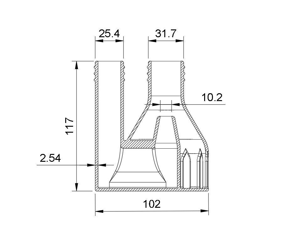 180 degree angled Water Suction Jet Pump Ejector vacuum 3D print model_2