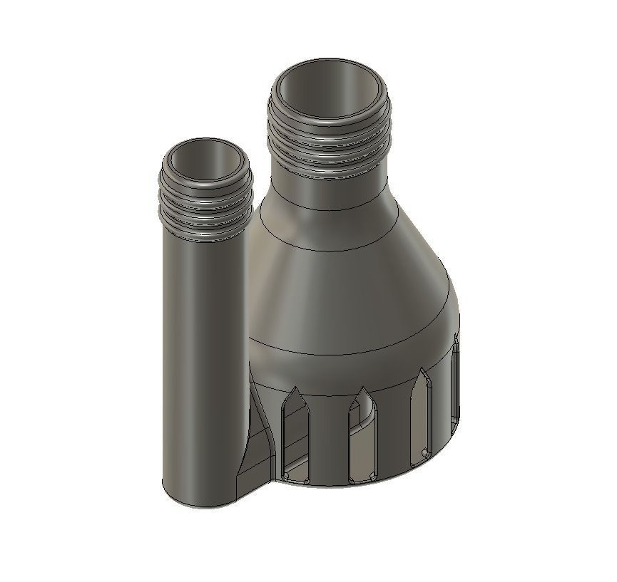 180 degree angled Water Suction Jet Pump Ejector vacuum 3D print model_6