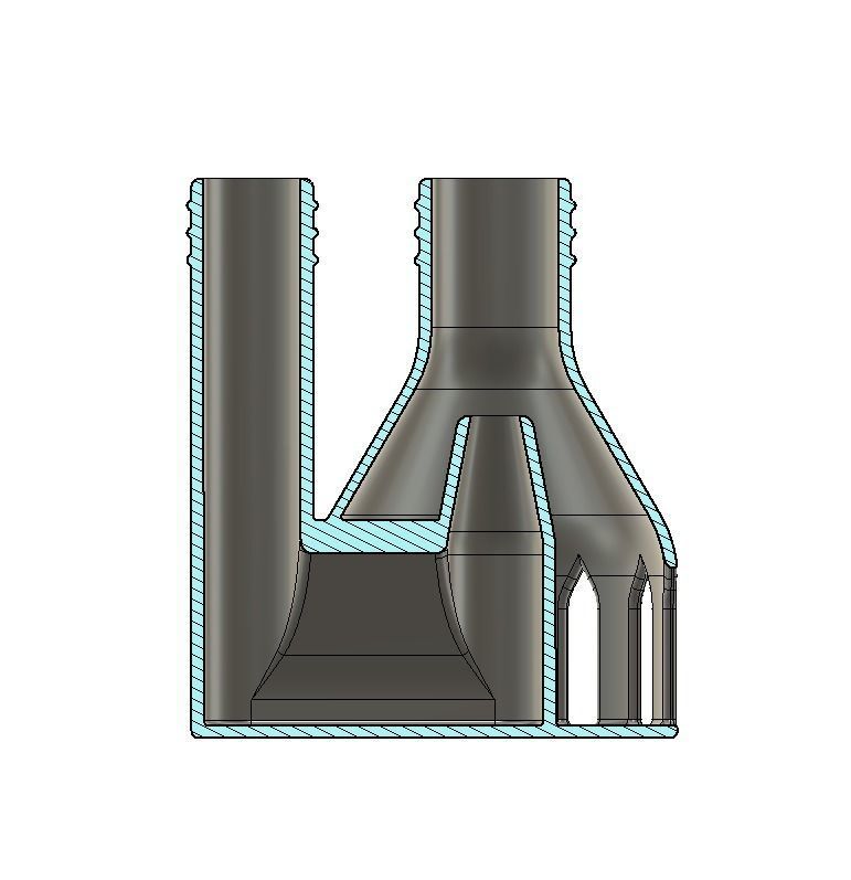 180 degree angled Water Suction Jet Pump Ejector vacuum 3D print model_7