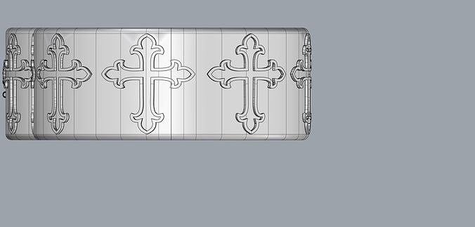Band ring with cross  3D print model