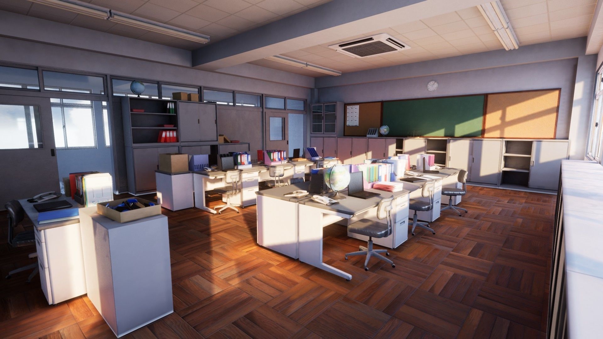 Japanese Teachers Lounge Pack Low-poly 3D model_1