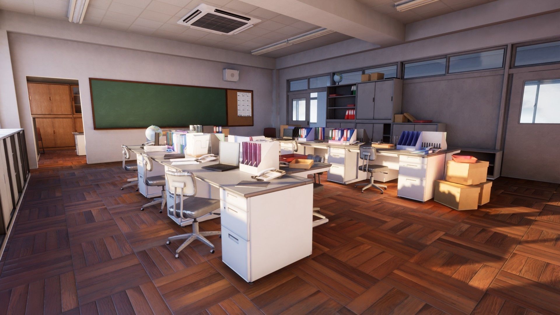 Japanese Teachers Lounge Pack Low-poly 3D model_7