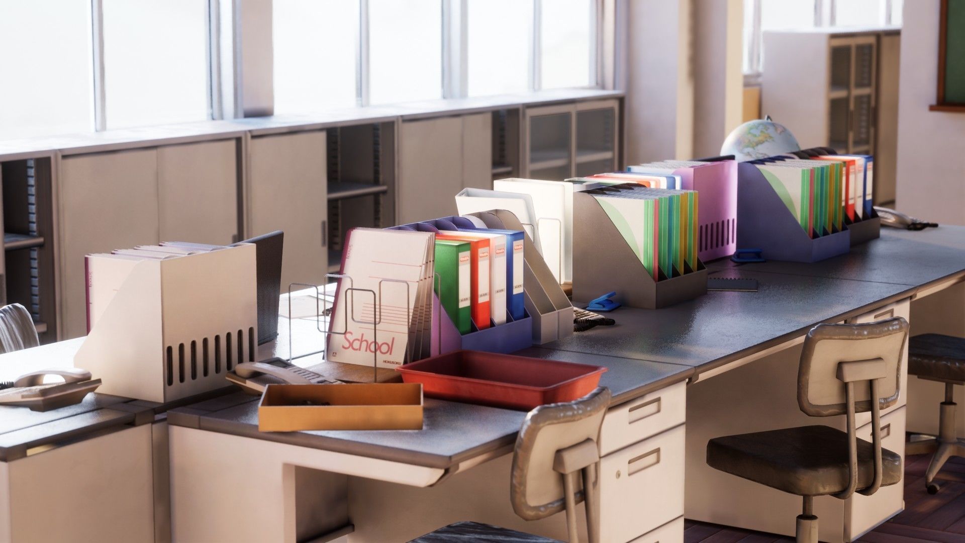 Japanese Teachers Lounge Pack Low-poly 3D model_10