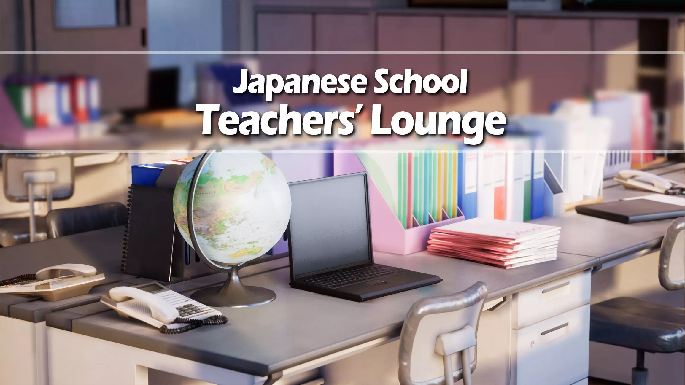 Japanese Teachers Lounge Pack Low-poly 3D model_0
