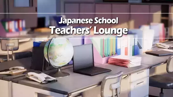 Japanese Teachers Lounge Pack Low-poly 3D model