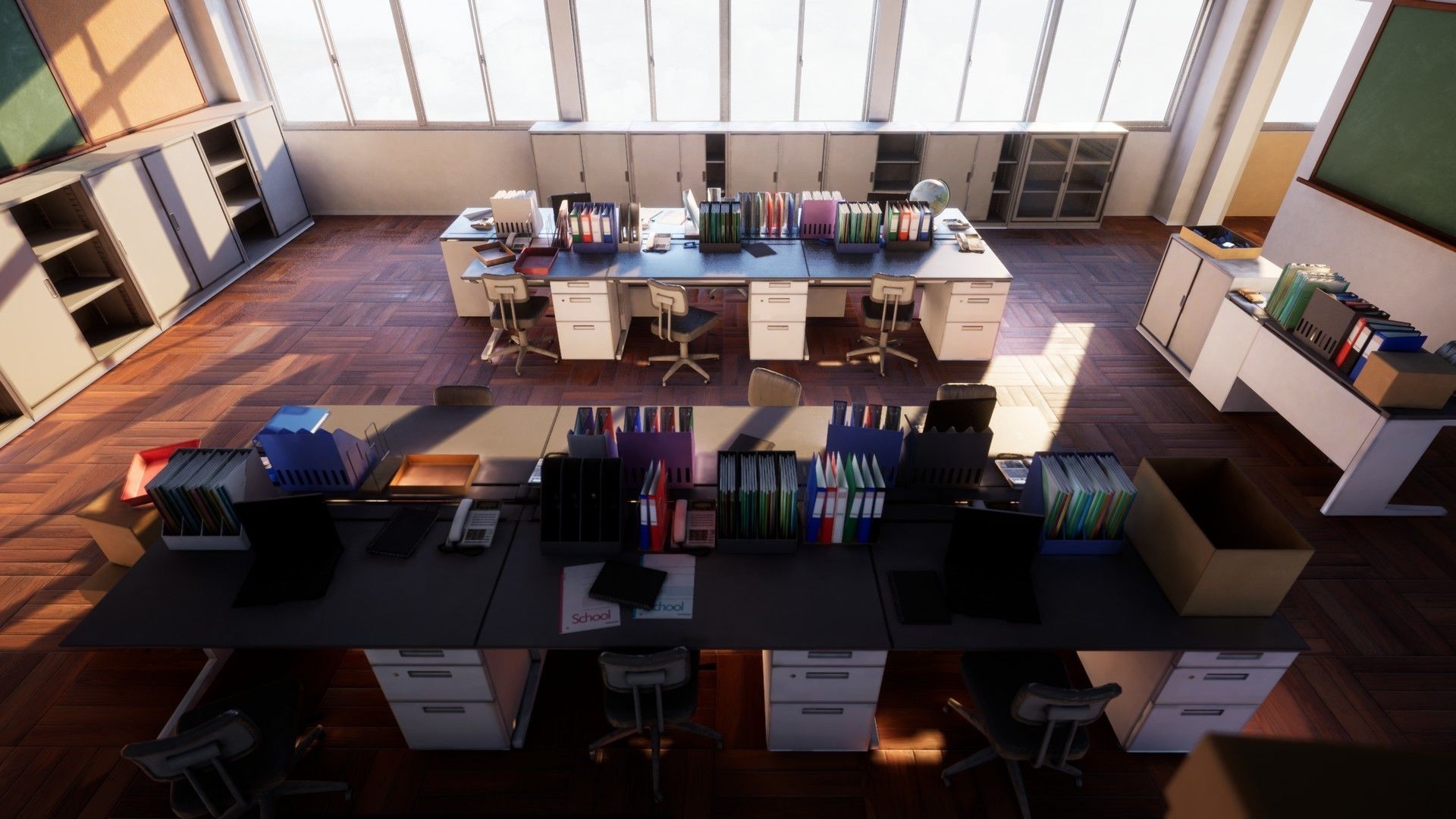 Japanese Teachers Lounge Pack Low-poly 3D model_4