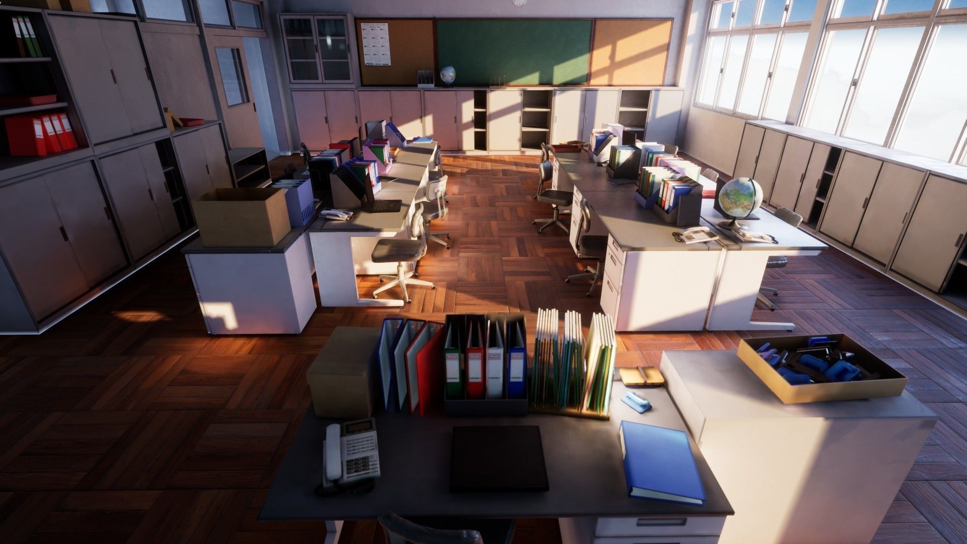 Japanese Teachers Lounge Pack Low-poly 3D model_6