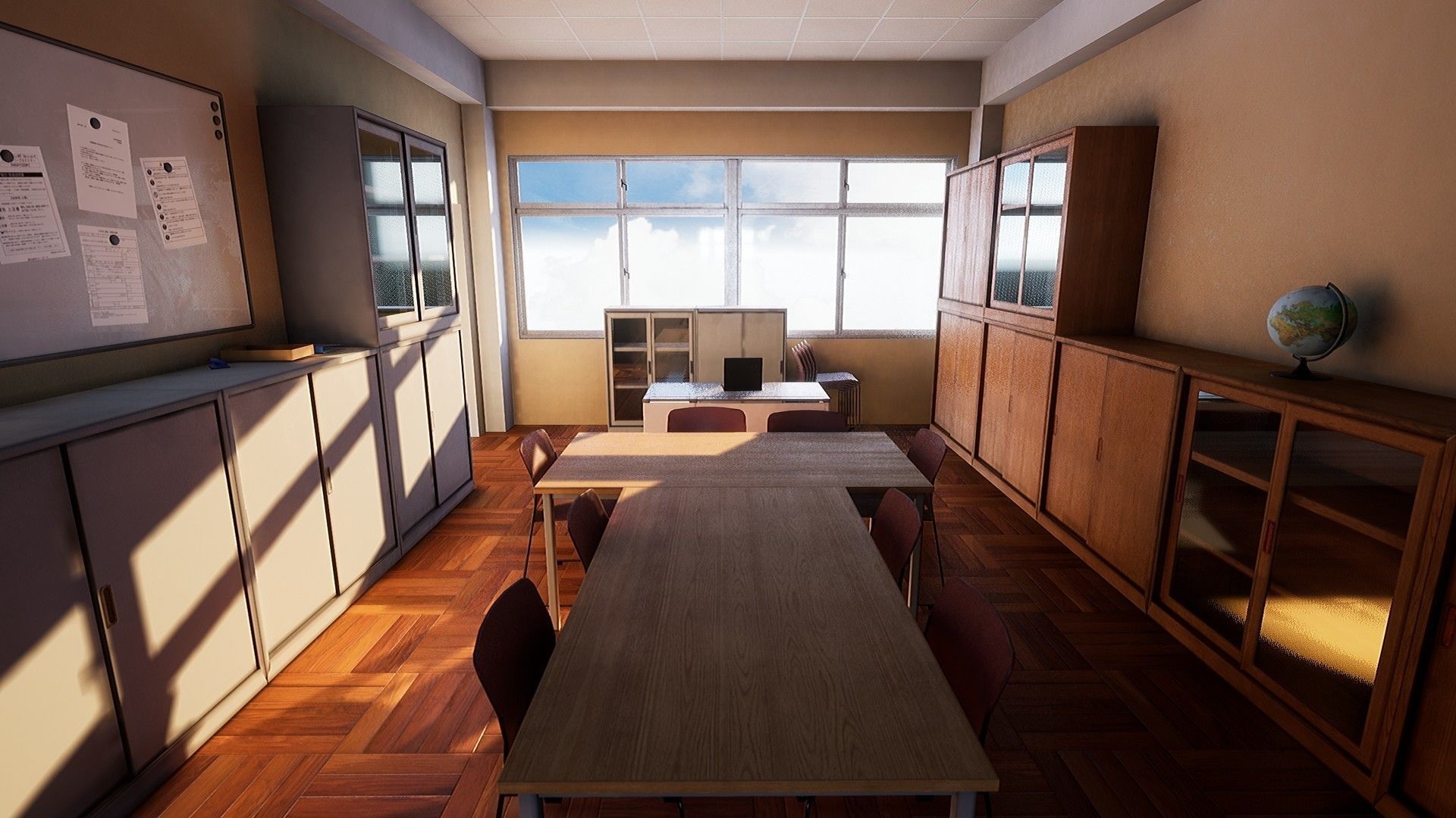 Japanese Teachers Lounge Pack Low-poly 3D model_2