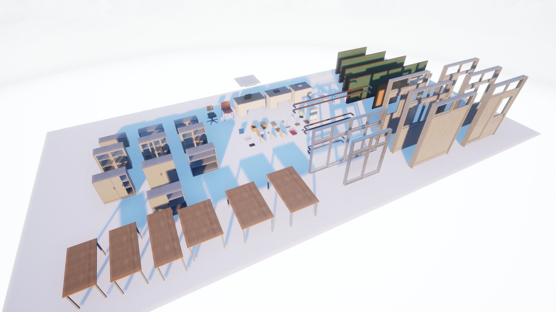 Japanese Teachers Lounge Pack Low-poly 3D model_12