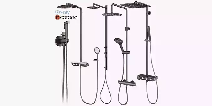 Shower systems Grohe and CEA set 112 3D model